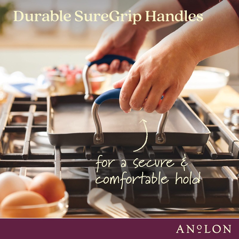Anolon Advanced Hard Anodized Nonstick Double Burner Griddle with Multi-Purpose