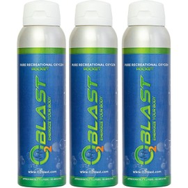 O2 Blast O2 Blast, Pure Oxygen Supplement, Quick Recovery for Exercise and Focus. Sanitary Flip Top Cap (4 Liter Oxygen Canisters - 3 Pack - Natural)