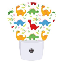 AKKAVNIA Cute Dino Characters Night Light Plug-in Wall Decorative Night Lamp with Dusk to Dawn Sensor Led Night Light Bedroom Kitchen Hallway Stairs Wall Lamp