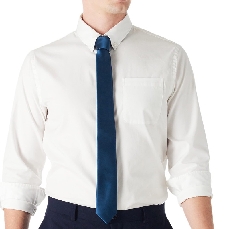 DonDon Mens Handmade Silk Look Ties 6cm, midnight blue