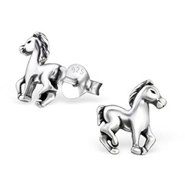 Horse Pony Stud Earrings 925 Sterling Silver