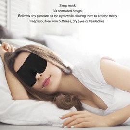 3D Sleep Mask, 3D Contoured Cup Eye Mask, Light Blocking, Breathable, Breathe Freely, for Hotels (Black)