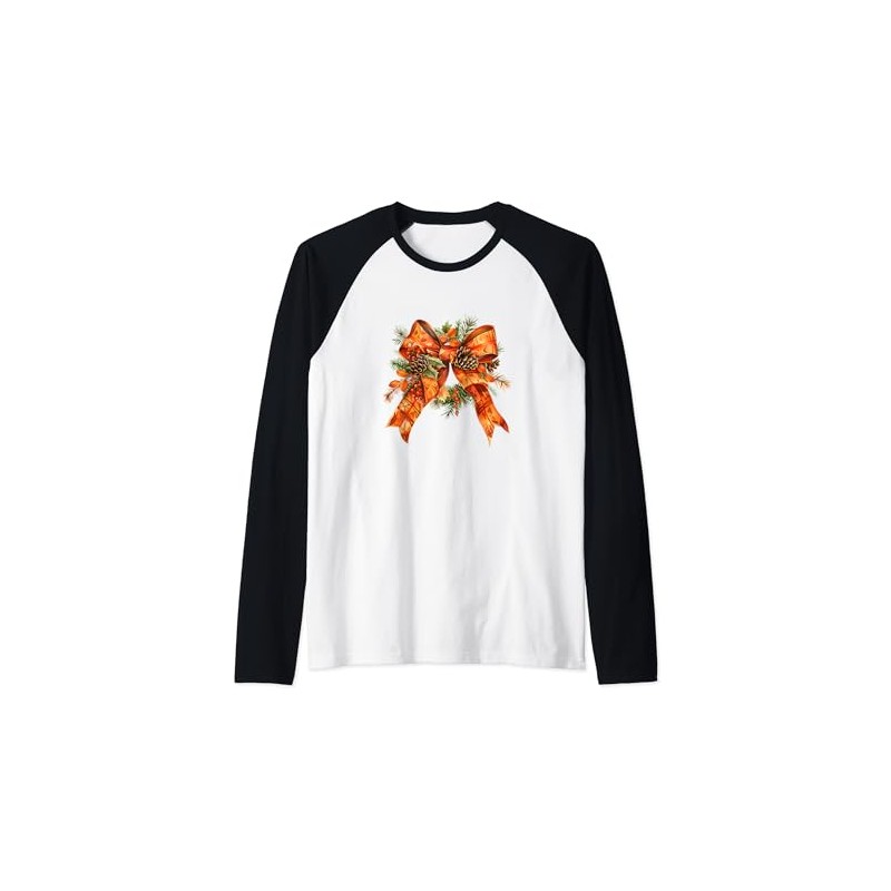 Autumn Bow Wreath Coquette, Fall Girly Coquette Design Raglan Baseball