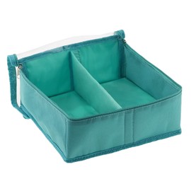 Missouri Star Storage Bag for Precut Fabrics for Quilting Sewing Box Organizer Holds Fat Quarters, Charm Packs, Layer Cakes Canvas Carrying Case with Removable Dividers, Small Aqua (NOT4996)