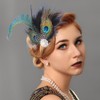Flayem 1920s Feather Hair Clip Fascinator Gastby Flower Rhinestone Pearl