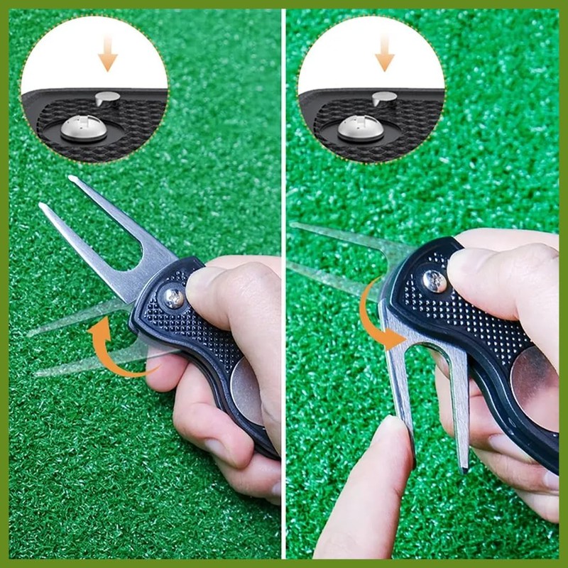 SGERUFZ Golf Repair Divot Fork, Stainless Steel Golf Divot Multifunction