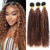 BilltiiWW Highlight Curly Bundles Human Hair P430 Curly Bundles Brown