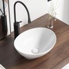 Oval Bathroom Vessel Sink Above Counter, QISHKA 16" x 13"