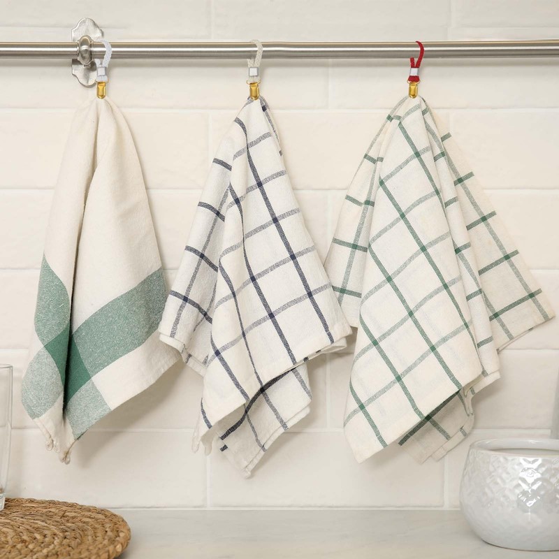 sourcing map 8 Pcs Tea Towel Clips with Cotton Loop