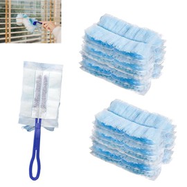 30 Pcs Flash Dust Magnet, Blue Dust Magnet Refills, Disposable Fluffy Dusters Refills, Superfine Dust Magnet Starter Kit with Handle for Cleaning Home, Furniture, Offices, Blinds, Car