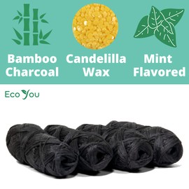 EcoYou Bamboo Charcoal Dental Floss | Mint & Candelilla Wax | Vegan & Biodegradable (4 Refills Pack) | Pfas Free