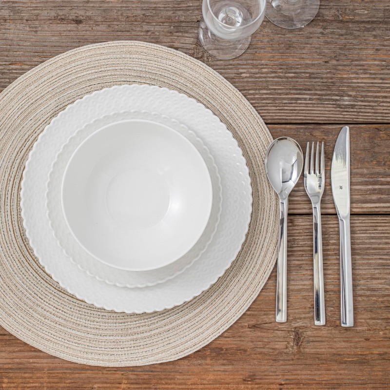 HOMBENE Dinnerware Set, 12 Piece Porcelain Dinnerware with Plates, Bowls