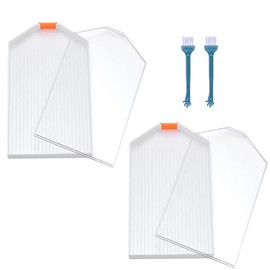 Andy's Orchids Diamond Painting Tray, Beading Plates with Lid, 2 Bead Trays & 2 Lids & 2 Clean Brush, Diamond Painting Drill Plate, Diamond Storage Tray with Cleaning Brush, Embroidery Accessories