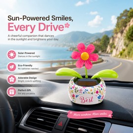 Solar Dancing Flower for Car & Desk Décor – Battery-Free Swaying Ornament for Dashboards, Windowsills & Gifts