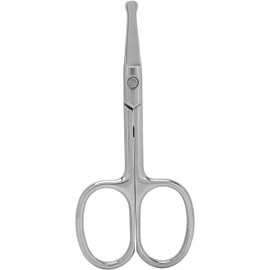 Tijeras para el Pelo de la Nariz de Acero Inoxidable, Tijeras para Recortar con Punta Redondeada para Cejas, Barba, Bigote (MJ-WB094)