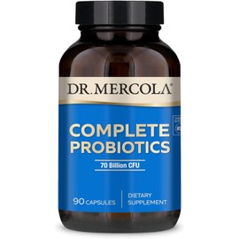 Dr. Mercola Complete Probiotics 180 Ct - 90 Servings- Twice Daily Probiotic Supplement - 70 Billion CFU - Acid  Bile Resistant - Promotes Digestive...