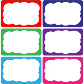 Wonmon 180 PCS Colorful Name Tags Stickers, 6 Colors Name Tag Stickers Name Labels for School Classroom Teacher Student Office Meeting Clothes Desk Cubby Locker Themed Party, 2x3 inch