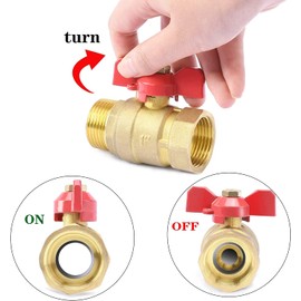 drado Ball Valve Brass 1 Inch with Wing Handle Red Ball Valve 1 Inch IG/AG DN25 PN16 for Water Pipes/Tap