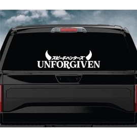 Unforgiven V2 Car Decal Bumper Sticker Vinyl Truck Window Mirror JDM Windshield Banner Rearview Quote Men Girls Trendy Racing Street Auto Sadboyz Japanese Speed Club (22" x 6")
