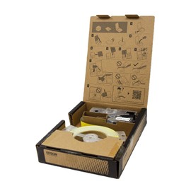 Epson LABELWORKS B218VTBWPX Genuine Bulk Continuous Vinyl Tape - Black on Yellow Flexible and Durable Industrial Label Maker Tape - 3/4" (18MM) Wide, 147.6 ft