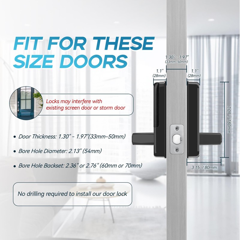 OLUMAT Keyless Entry Fingerprint Door Lock with Keypad for Home,