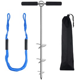 Sand Anchor for Boat 36",Chromium-Plated Steel Beach Anchor Boat Sand Anchor with Bungee Dock Line to Hold Watercraft Secure, Jet Skis,Kayak,PWC ect.Apply to the Sandbar Anchor or Shallow Water Anchor