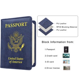 FACATH Passport Holder Covers Case, Waterproof Rfid Blocking Travel Wallet