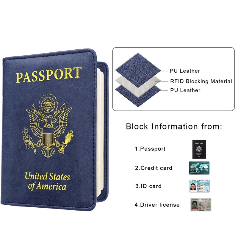 FACATH Passport Holder Covers Case, Waterproof Rfid Blocking Travel Wallet