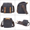 YUHAN Camera Bag, Vintage Canvas Camera Shoulder Bag Waterproof Leather