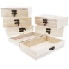 6-Pack Unfinished Wooden Jewelry Box with Locking Clasp (5.9 x