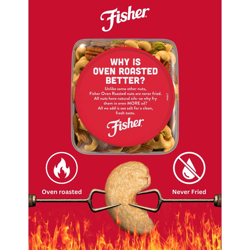 Fisher Oven Roasted Never Fried Deluxe Mixed Nuts, 24 Ounces