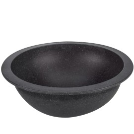 RecPro RV Sink 12" Round Bathroom Sink Granite Black Hydrophobic Coating