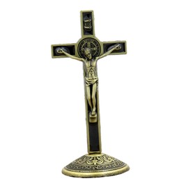 WeiLaiKeQi Crucifix with Base ST Crucifix Jesus Statue Durable Craftsmanship Crucifix Cross Cross Altar for Home Decor Tabletop Decor Collectibles, Style A