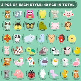 Silipull 40 Pcs Christmas Silicone Focal Beads for Pens, Xmas Not Duplicated Silicone Beads Snowman Christmas Tree Focal Beads for Keychain Making DIY Gift Necklace Bracelet Jewelry(Animal)