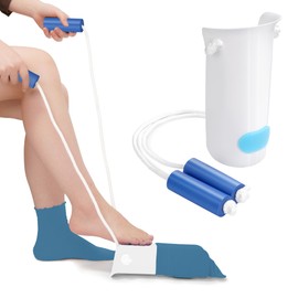 Kekoy Kekoy Sock Aids for Putting Socks On and Off for Men and Women, Easy to Use Than Sock Aid Stocking Slider with Three-Finger, Sock Helper with Foam Handles for Disabled Aids, Elderly(1 Pack White)