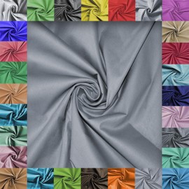 Virginia Tex Fabric, Sold by the Metre, 100% Cotton Fabric, Large Width 240 cm, Cotton Fabric 100% Oeko Tex Standard 100 Plain Colours for Sewing (Grey, 200 cm)