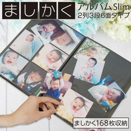Nakabayashi SCRP-SQ-168/N/EC [Net Limited] Album Makaku 6 Sides Slim Type Pocket Photo Album Gray