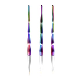 Pack of 3 Liner Brush Nail Art Brush Nail Art Pens Liner Brush Professional Painting Nail Art Design Brush Pen DIY Nail Art Tool for DIY Nail Art Designs (7/9/11 mm)