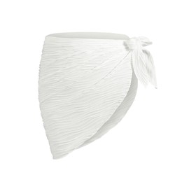 ZAFUL Boho Beach Cover Ups for Women Sarong Coverups Sheer Bikini Chiffon Wraps Skirts for Swimwear 2-White