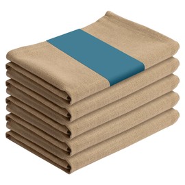 JEMIDI Set of 5 Cotton Tea Towels, 5 x Tea Towels, Kitchen Towels, Plain Colours, Dry Towels for the Kitchen, Pack of 5 Dish and Tea Towels, Beige