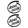 Bad Fish Custom Decals Jesus Inside 2 Pack Gloss Vinyl