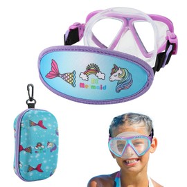 HYDROCOMFY Toddler Goggles Nose Cover, Kid Goggles Fabric Strap, Swimming Goggles Kids 3-6 (Unicorn)