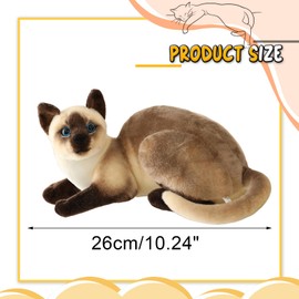 BARMI Siamese Cat Plush Stuffed Animal - Lifelike Cat Pillow, Realistic Plushie, 30cm/12inch