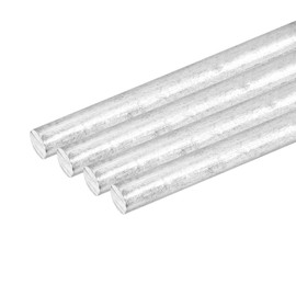 sourcing map 4Pcs Zinc Rod, 99.995% High Purity Solid Zinc Bar 3/8"(10mm) Dia 4"(100mm) Length Zinc Metal Rod Anode Good Conductivity for Scientific Experiment Research DIY Craft