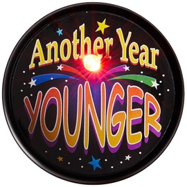 Beistle Ageless Wonders Plastic Light-Up Blinking Button, 2", Multicolored