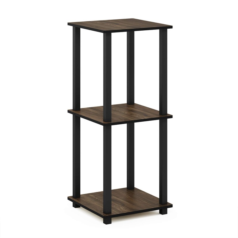 Furinno Simplistic End Table, Columbia Walnut/Black