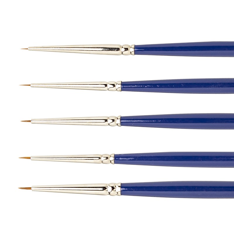 Modelcraft Ultra-Fine Detail Brush Set, Blue, (10/0, 20/0, 30/0, 40/0,