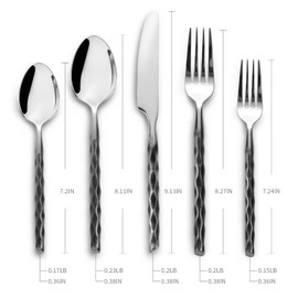 Kelenfer Silverware Set 18/10 Stainless Steel Flatware Set Cutlery Set Vintage with Twisted Handle Mirror Finished 20 Pieces Service for 4