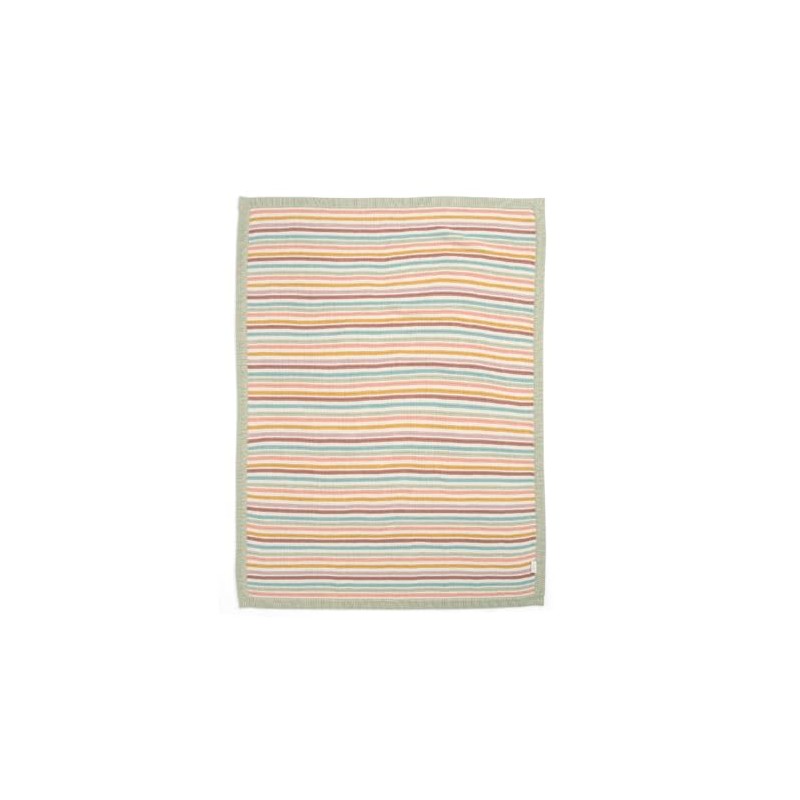 Mamas & Papas Small Knitted Blanket - Multi Coloured Stripe