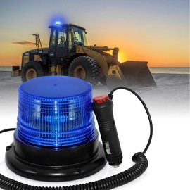 More9Room LED Warning Light 12V-24V Blue Emergency Beacon Flashing Light Strong Magnetic Emergency Flashing Recovery Light for Vehicle Truck Tractor Golf Carts Firefighters and Police